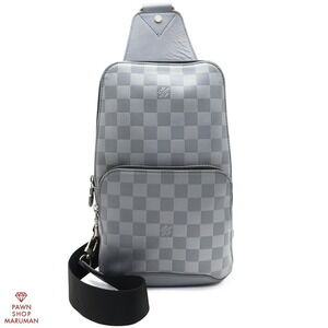 Louis Vuitton Damier Infini Avenue Sling Bag Canvas Leather Gray Black